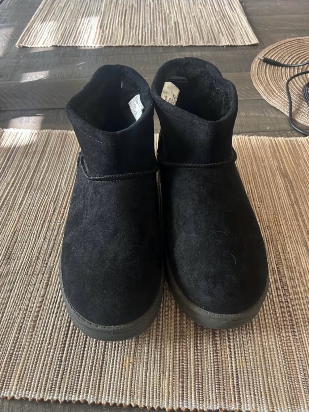 AZ Slater Black Faux Fur Lined Ankle Boots Women's 7M